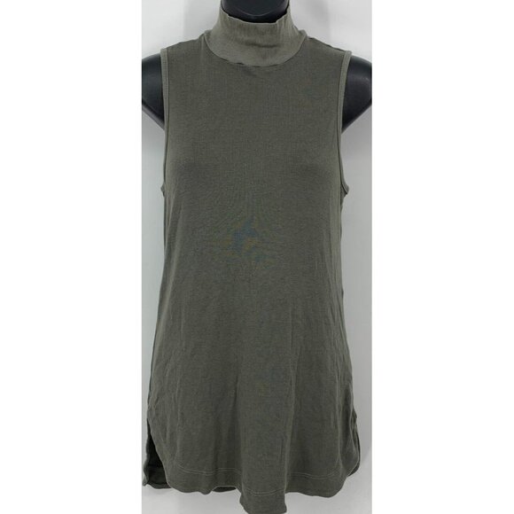 Splendid Women Top Tunic Size Medium M Grey Sleeveless Turtle Neck Knit Pullover - Picture 1 of 6